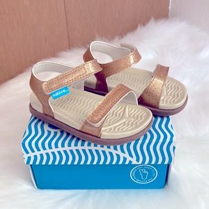Native Shoes - Charley Glitter Sandals, Rose Gold, Toddler Size C5